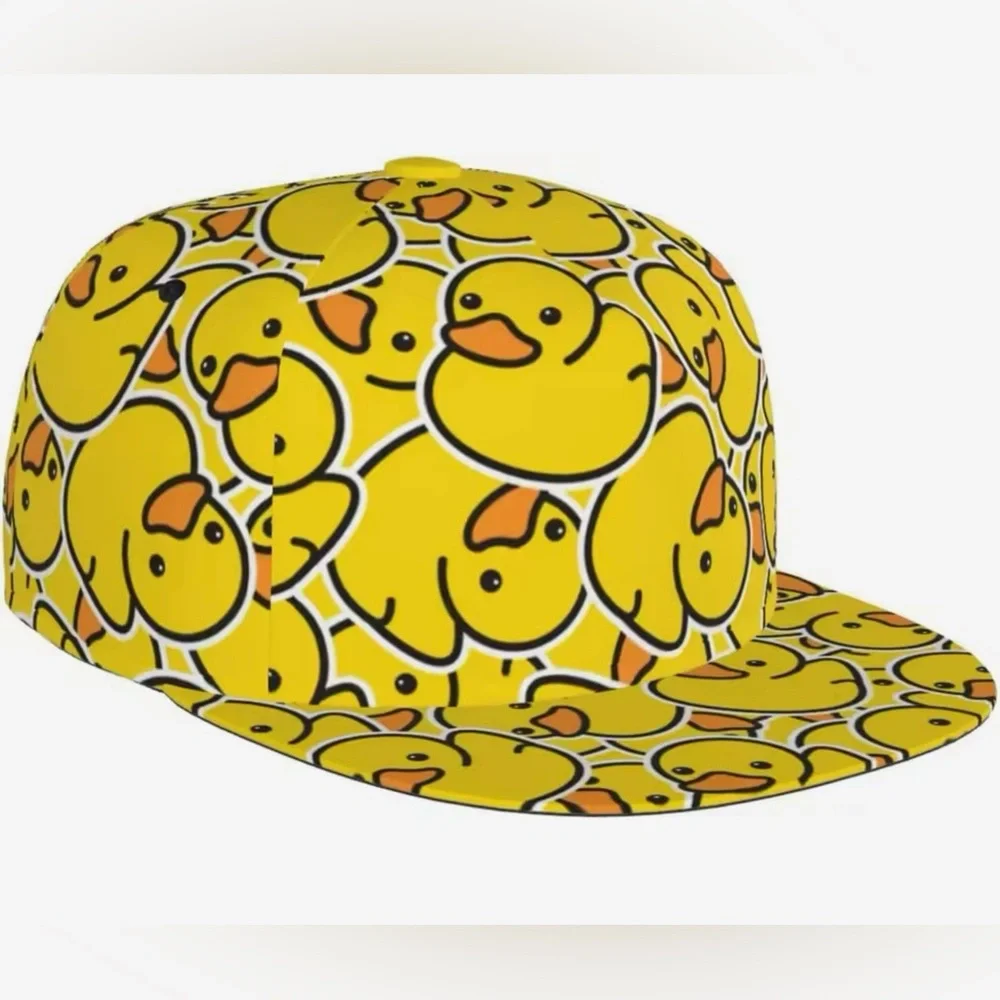 Yellow Duck Pattern Cap‎